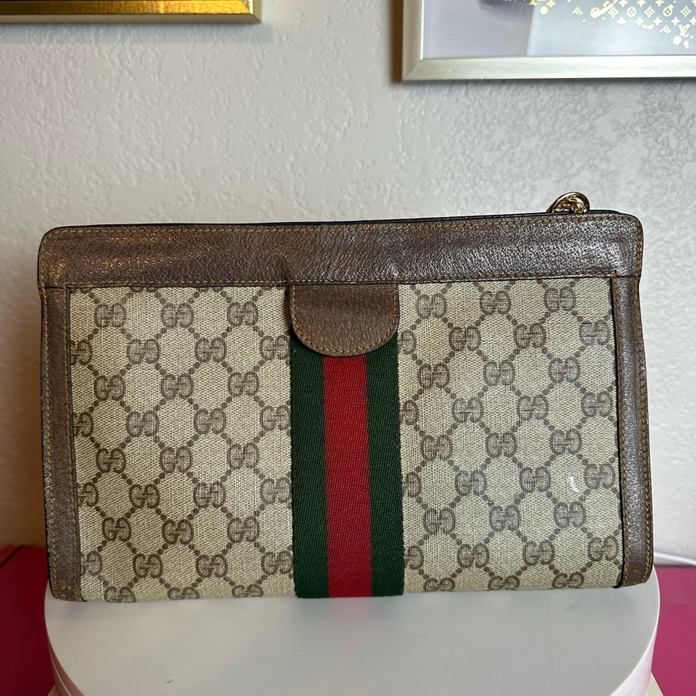 👜GUCCI GG PVC Leather Sherry Line Crossbody Bag - Picture 4 of 14